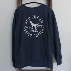 Southern Fried Cotton Navy Sweatshirt Size L
